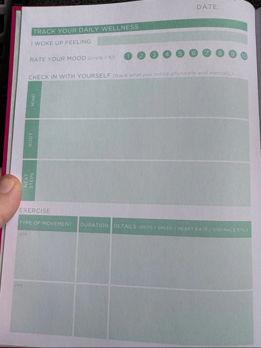 Gartner Studios Hot Pink Hardcover Wellness Journal